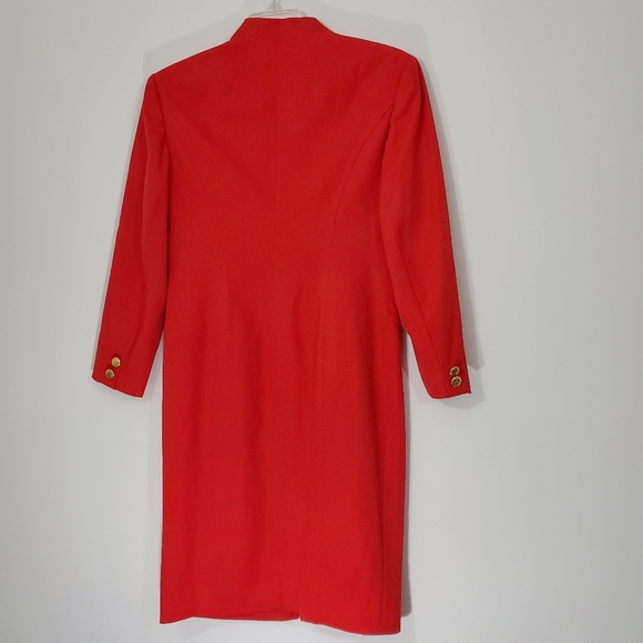 Diane Gilman Red 100% Wool Dress, Size 12 - Picture 2 of 14